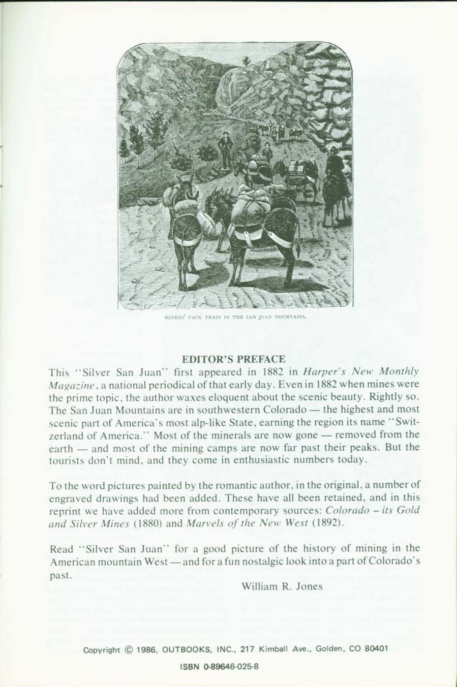 SILVER SAN JUAN: the mines and high scenery in Colorado's southwest mountains--in 1882. vist0025b
